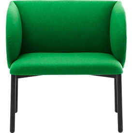 Leyform LIV fauteuil de réception, structure en tube d'acier, revêtement en tissu, L 730 x P 620 x H 740 mm, vert