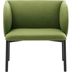 Leyform LIV fauteuil de réception, structure en tube d'acier, revêtement en tissu, L 730 x P 620 x H 740 mm, vert mousse