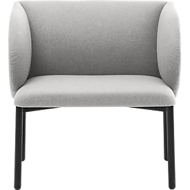 Leyform Ontvangst fauteuil LIV - stof - stalen onderstel - B 730 x D 620 x H 740 mm - lichtgrijs gemêleerd
