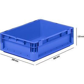 Lichte Eurobox ELB 4120, van PP, inhoud 10,9 l, zonder deksel, blauw