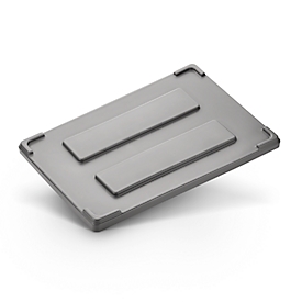 Lid for Noah transport and stacking containers with a volume of 354 or 535 l, W 1200 x D 800 x H 70 mm, gray