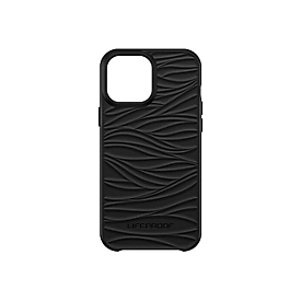 LifeProof WAKE - Hintere Abdeckung für Mobiltelefon - 85 % recycelter Kunststoff aus dem Meer - Schwarz - sanftes Wellenmuster - für Apple iPhone 13 Pro Max