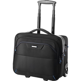 LIGHTPAK Trolley BRAVO 1 Executive Line, hoofdvak/laptopvak/ritsvak met opbergvak, telescopische duwbeugel, wielen, zwart