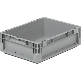 Lightweight box European standard ELB 4120, made of PP, capacity 10.9 l, without lid, grey