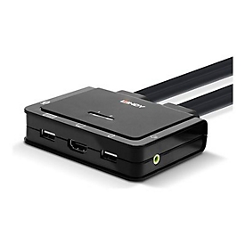 Lindy 2 Port HDMI 2.0, USB 2.0 & Audio Cable KVM Switch - KVM-/Audio-Switch - 2 Anschlüsse