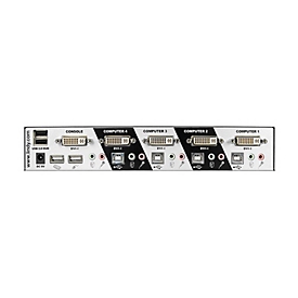 Lindy 4 Port DVI-I Single Link, USB 2.0 & Audio KVM Switch Pro - KVM-/Audio-/USB-Switch - 4 x KVM/Audio/USB - 1 lokaler Benutzer - Desktop