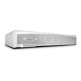 Lindy 4 Port DVI-I Single Link, USB 2.0 & Audio KVM Switch Pro - KVM-/Audio-/USB-Switch - 4 x KVM/Audio/USB - 1 lokaler Benutzer - Desktop