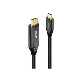 Lindy Adapterkabel - 24 pin USB-C männlich zu HDMI männlich - 3 m - abgeschirmt - Schwarz - rund, unterstützt 8K 60 Hz (7680 x 4320)