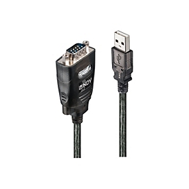 Lindy Convertisseur USB vers série avec rétention de port COM - Noir - 1,1 m - USB Type-A - DB-9 - Mâle - Mâle