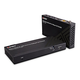LINDY - Sender und Empfänger - KVM / Audio / USB / Infrarot / Netzwerk-Extender - HDBaseT, HDMI, USB 2.0 - über CAT 6 - bis zu 150 m
