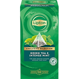 Lipton Exclusive Selection Grüner Tee und intensive Minze, Pyramidenbeutel, 6 x 25 Teebeutel