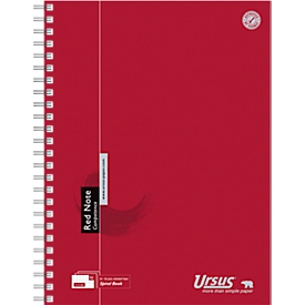Livre à spirale Ursus, A4, 90 g, 80 feuilles, rouge