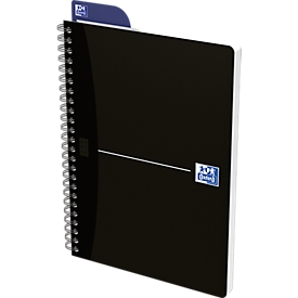 Livre à spirales Oxford Smart Black A5, couverture souple, quadrillé, 90 feuilles, compatible avec SCRIBZEE®, 5 pcs.