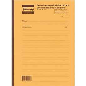 Livre de mesures et de devis 5 mm avec couverture