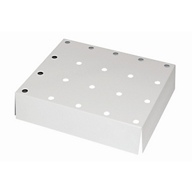 Lochblecheinsatz Standard für asecos Sicherheitsschränke der S-30 und UB90 Serie, Stahlblech, lichtgrau, B 420 x T 439 x H 60 mm, bis 75 kg