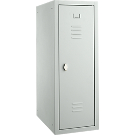 Locker, plaatstaal, B 315 x D 500 x H 875 mm, veiligheidsslot met draaiende grendel, gemonteerd, lichtgrijs