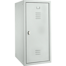 Locker, plaatstaal, B 400 x D 500 x H 1000 mm, veiligheidsslot met draaigrendel, gemonteerd, lichtgrijs
