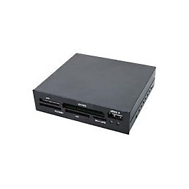 LogiLink Cardreader 3,5“ USB 2.0 All-in-1+USB - Kartenleser - All-in-one (CF I, CF II, MS, MS PRO, MMC, SD, MS Duo, xD, MS PRO Duo, RS-MMC, microSD, SDHC, microSDHC) - USB 2.0