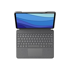 Logitech Combo Touch - Tastatur und Foliohülle - mit Trackpad - hintergrundbeleuchtet - Apple Smart connector - QWERTY - GB - Oxford Gray - für Apple 12.9-inch iPad Pro (5. Generation)