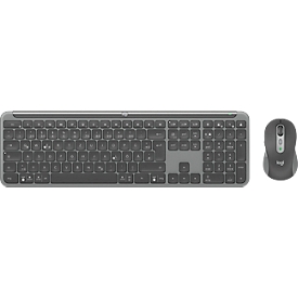Logitech Signature Combo MK950 voor zakelijk toetsenbord en muis, draadloos, QWERTZ, polssteun, muis voor rechtshandigen, 2 verbindingsmodi, grafiet