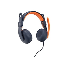 Logitech Zone Learn On Ear USB-C - Avec fil - Education - 154,5 g - Casque - Bleu - Orange
