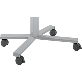 Lot de roulettes pour bureaux de télétravail Nowy Styl à hauteur réglable électroniquement, avec piètement, 4 pièces, Ø 75 mm chacune, noir