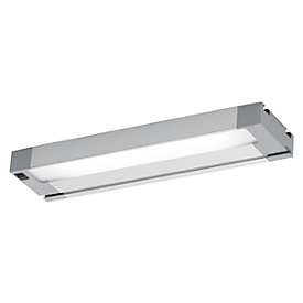 Luminaire système WLA LED, 1100 lumens, 5000 K, anti-éblouissement structuré, L 449 x l 120 x H 40 mm, avec interrupteur marche/arrêt, montage à gauche, gris
