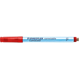 Lumocolor®305 Staedtler Correctable Marker, tip width F, erasable, red, 10 pcs