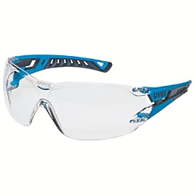 Lunettes de protection Uvex pheos nxt, écran panoramique, anti-rayures, protection UV, résistant aux produits chimiques, plastique, anthracite-bleu