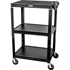 Luxor height-adjustable multi-purpose trolley 610-1060 mm, metal, 3 levels, 4 castors, black