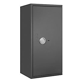 Lyra 7 safe, weerstandsklasse I volgens EN 1143-1, volume 118 l, deur rechts scharnierend, dubbelbaard slot met 2 sleutels, 2 legborden, incl. verankeringsmateriaal, B 500 x D 420 x H 1020 mm, grafietgrijs RAL 7024