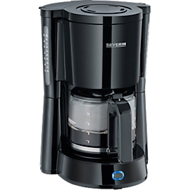 Machine à café Severin KA 4815, 1000 W, pour jusqu'à 10 tasses, arrêt automatique, système anti-gouttes, indicateur de niveau d'eau, avec verseuse en verre, noir