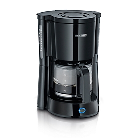 Machine à café Severin KA 4815, 1000 W, pour jusqu'à 10 tasses, arrêt automatique, système anti-gouttes, indicateur de niveau d'eau, avec verseuse en verre, noir