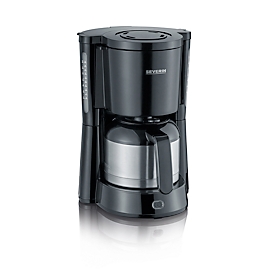 Machine à café Severin KA 4835, 1000 W, pour jusqu'à 8 tasses, arrêt automatique, système anti-gouttes, indicateur de niveau d'eau, avec verseuse en inox, noir
