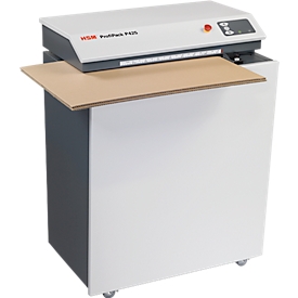 Machine de calage d'emballages HSM ProfiPack P425, mobile, largeur de travail &amp; volume réglables, affichage LED, fonctionnement en courant triphasé, sans raccord d'aspiration des poussières