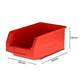 Magazijnbak LF 321 SSI Schäfer - polypropeen - L 343 x B 209 x H 145 mm - 7,5 l - rood