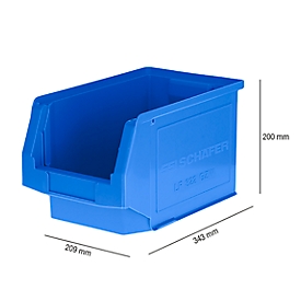 Magazijnbak LF 322 SSI Schäfer - polypropeen - L 343 x B 209 x H 200 mm - 10,4 l - blauw