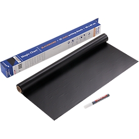 Magic Charts Legamaster, voor schoolborden, blanco, zelfklevend &amp; beschrijfbaar, incl. krijtstift, B 600 x H 800 mm, 100 % recycleerbaar, polypropyleen, mat zwart, 25 vel