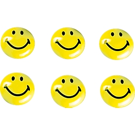 Magnet, Smilies, 30 mm, 6 Stück