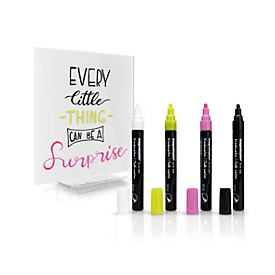 magnetoplan® chalk markers, for polished surfaces, line thickness 0.5-3 mm, 4 pcs., various colours