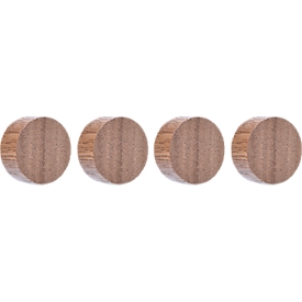 Magnetoplan Design aimant Wood Circle, rond, force d'adhérence 4 kg, Ø 30 x H 13 mm, noyer FSC®, 4 pièces