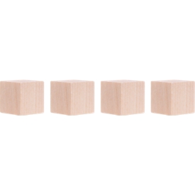 Magnetoplan Design Magnet Wood Cube, quadratisch, Haftkraft 4 kg, B 20 x T 20 x H 20 mm, FSC®-Birkenholz, 4 Stück