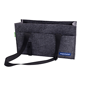magnetoplan Desk Sharing Bag ecoAware vilt grijs, 450x250x150 mm, 10+ vakken, tot 10 kg, schouderbanden