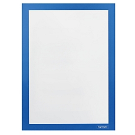 Magnetoplan Inforahmen magnetofix, A4 Hoch-/Querformat, selbstklebend, PP, blau, 2 Stück