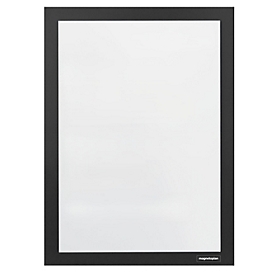 Magnetoplan Inforahmen magnetofix, A4 Hoch-/Querformat, selbstklebend, PP, schwarz, 2 Stück