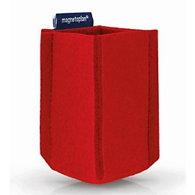 Magnetoplan magnetoTray ecoAware SMALL pennenbakje, vilt rood, magnetisch, 60 × 100 × 60 mm

