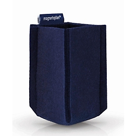 Magnetoplan magnetoTray ecoAware SMALL Stifteköcher, Filz dunkelblau, magnetisch, 60 × 100 × 60 mm


