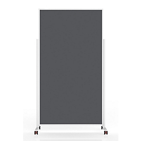 Magnetoplan mobile Moderationstafel VarioPin White, Hoch-/Querformat, 2-seitig nutzbar, B 1000 x H 1800 mm, Filz/Aluminium, grau/weiß