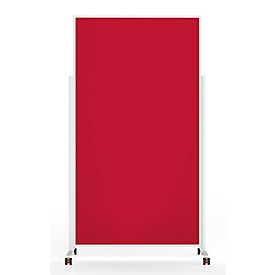 Magnetoplan mobile Moderationstafel VarioPin White, Hoch-/Querformat, 2-seitig nutzbar, B 1000 x H 1800 mm, Filz/Aluminium, rot/weiss