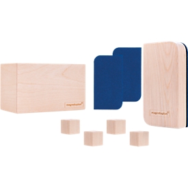 Magnetoplan Whiteboard-Zubehörset Serie Wood, 8-teilig, FSC®-Holz